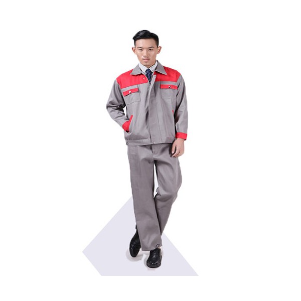 Quần áo bảo hộ kaki phối màu đỏ xám nhập khẩu