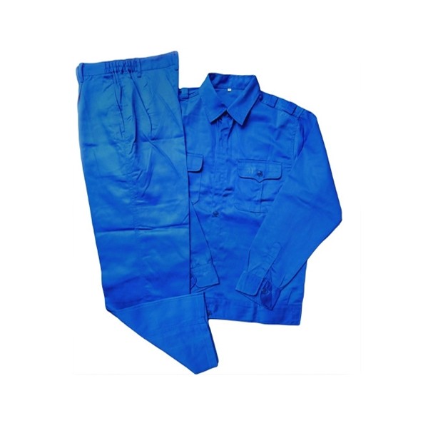 Quần áo bảo hộ vải chéo xanh công nhân giá rẻ