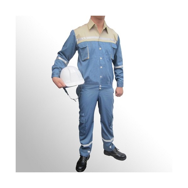Quần áo bảo hộ lao động pangrim Hàn Quốc 2721 pha màu xanh ghi