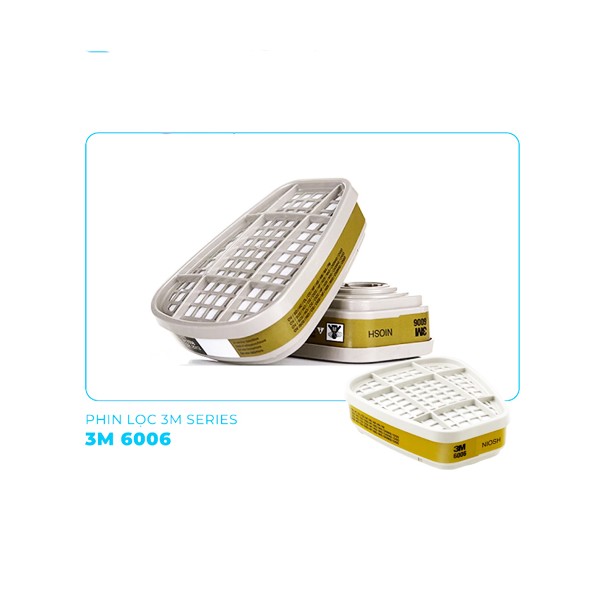 Phin lọc 3M 6006 lọc hơi hóa chất hữu cơ/ Axit, phòng độc, chống hoá chất, hơi vô cơ, hữu cơ giá tốt