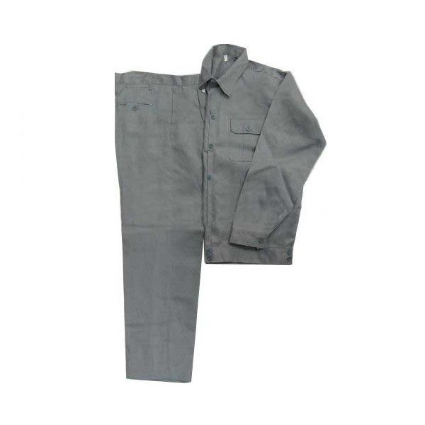 Quần áo bảo hộ vải kaki 100% cotton dày mầu ghi chì