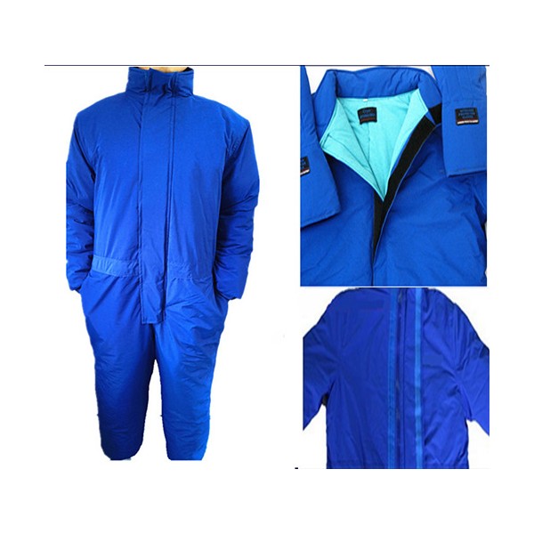 Bộ quần áo liền quần phòng lạnh âm 250 độ có túi đựng bình khí