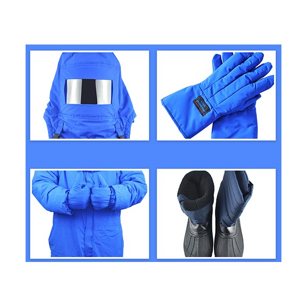 Bộ quần áo liền quần phòng lạnh âm 250 độ có túi đựng bình khí