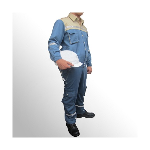 Quần áo bảo hộ lao động pangrim Hàn Quốc 2721 pha màu xanh ghi