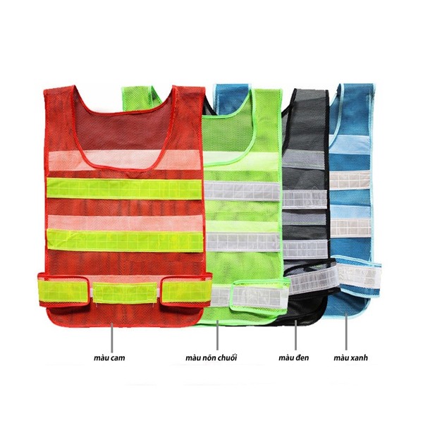 Áo phản quang lưới nhựa – Phản quang ngang