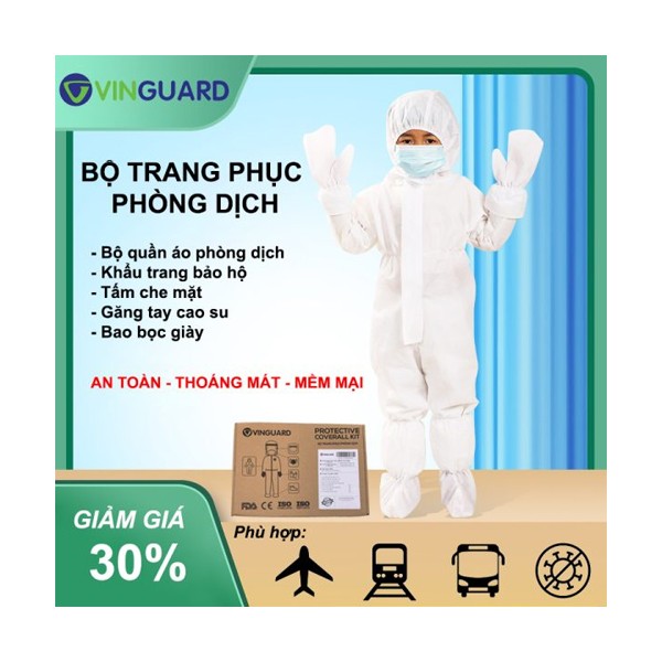 Bộ quần áo phòng dịch trẻ em Vin-2000 Pro 7 món