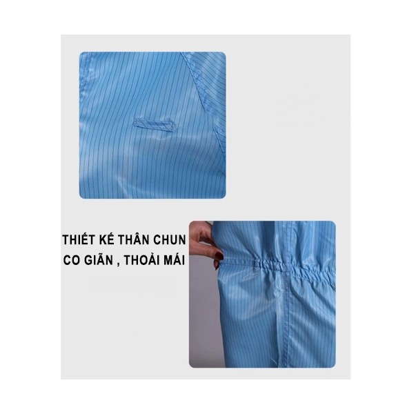 Quần áo chống tĩnh điện dài tay kiểu rời 