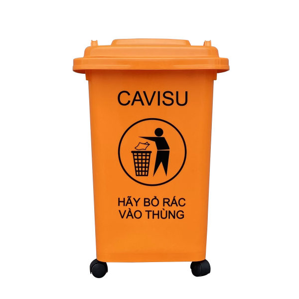 Thùng rác nhập khẩu CAVISU 60 lít màu cam