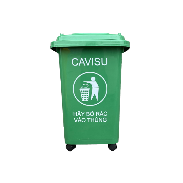 Thùng rác nhập khẩu CAVISU 60 lít màu xanh lá