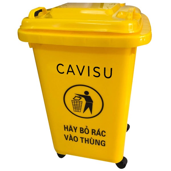 Thùng rác nhập khẩu CAVISU 60 lít màu vàng