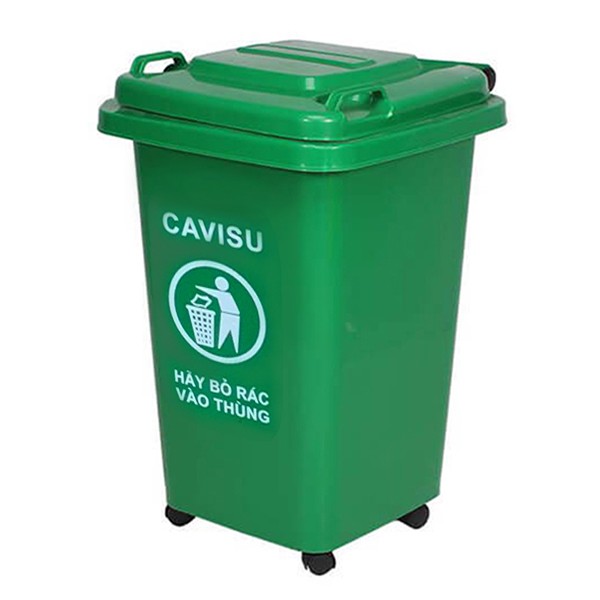 Thùng rác nhập khẩu CAVISU 60 lít màu xanh lá