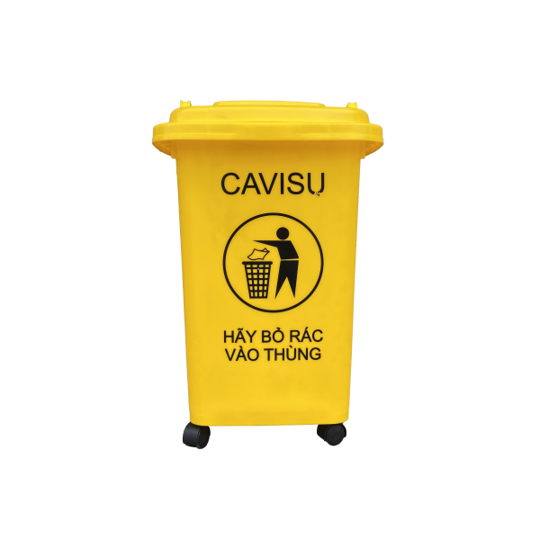Thùng rác nhập khẩu CAVISU 60 lít màu vàng