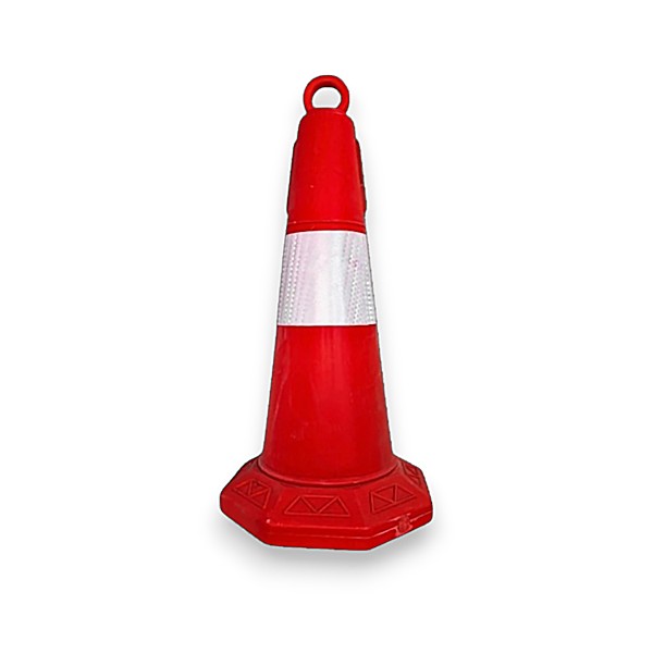 Cọc tiêu nhựa Nhật Quang đỏ phản quang trắng 55cm