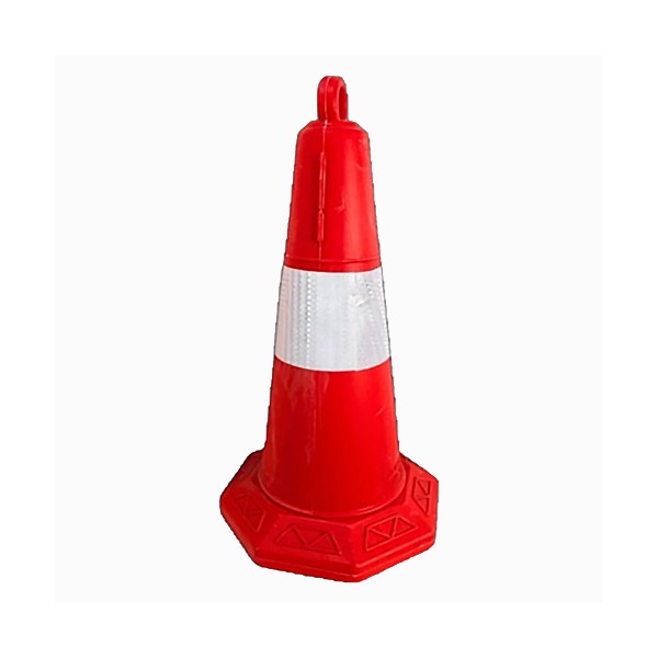 Cọc tiêu nhựa Nhật Quang đỏ phản quang trắng 55cm