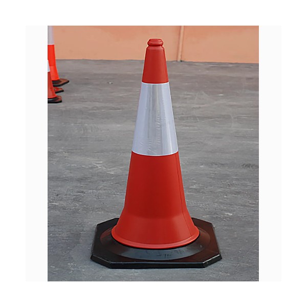 Cọc tiêu đỏ – phản quang trắng đế cao su 001 100cm