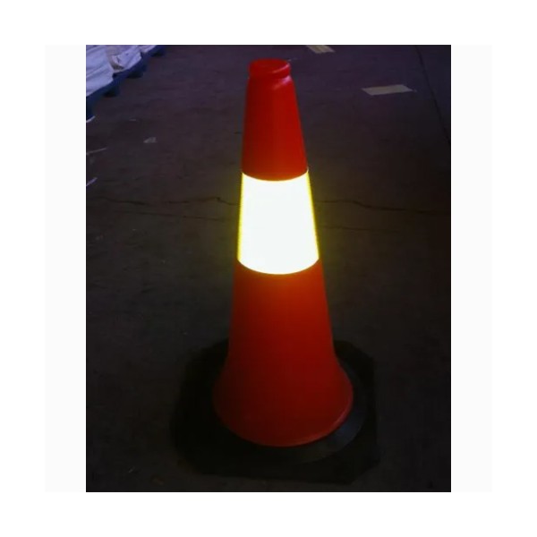 Cọc tiêu đỏ – phản quang trắng đế cao su 001 100cm