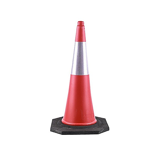 Cọc tiêu đỏ – phản quang trắng đế cao su 75cm [:en]Cọc tiêu đỏ – phản quang trắng đế cao su