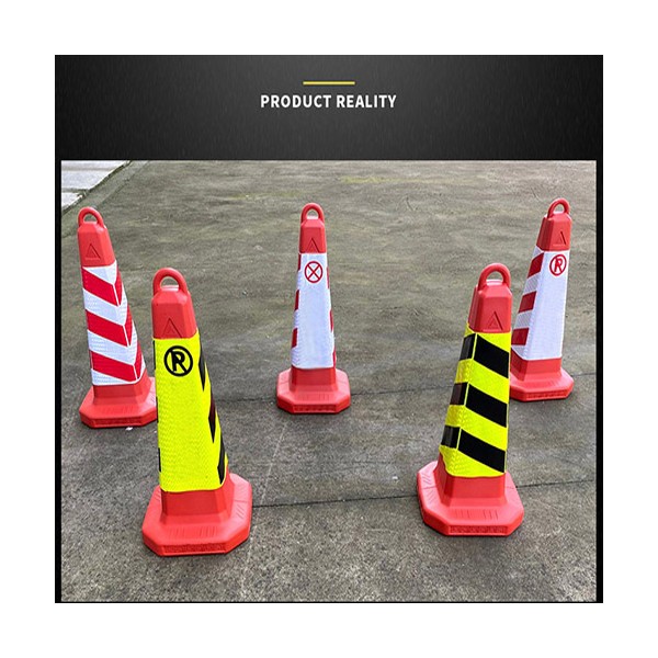 Cọc tiêu nhựa Nhật Quang hình vuông màu đỏ phản quang trắng