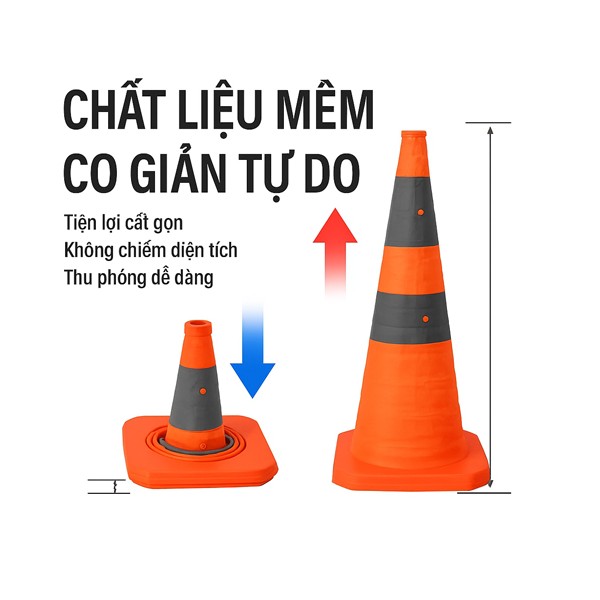 Cọc tiêu giao thông di động co rút Hàn Quốc 68cm