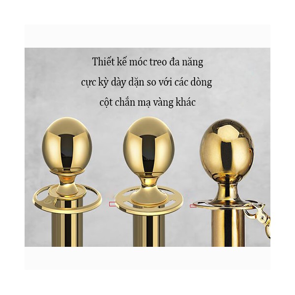 Cột phân cách inox dây nhung hình trụ 90cm