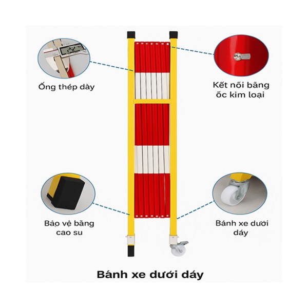 Hàng rào Nhựa thủy tinh Composite Màu Đen Vàng, có sức chịu đựng nhiệt, độ bền cơ học cao