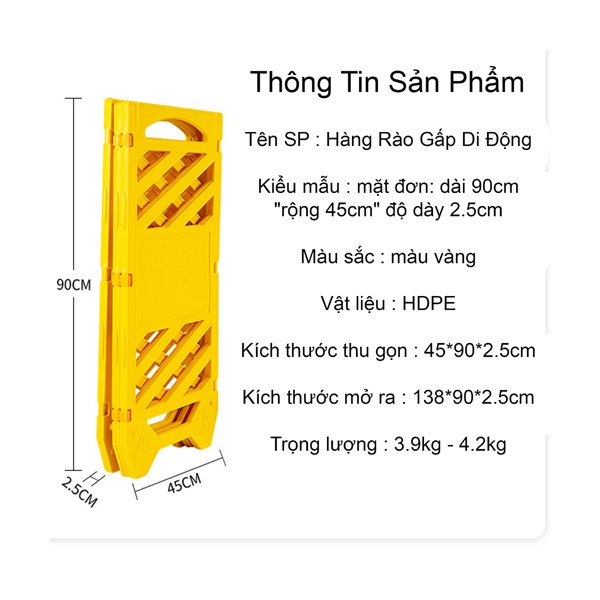 Hàng rào gấp gọn, có thể ghép thêm nhiều tấm với nhau