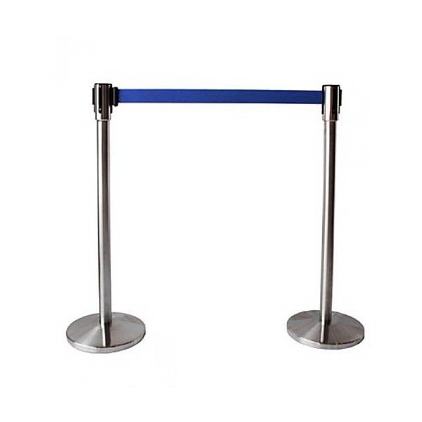 Rào chắn phân cách cột inox màu xanh loại 3m