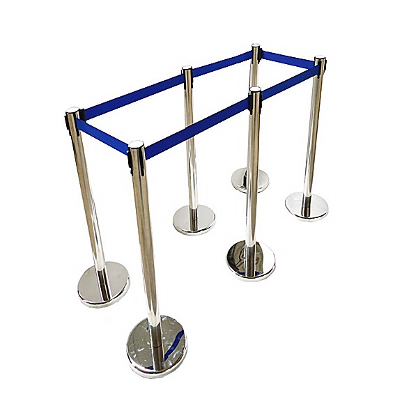 Rào chắn phân cách cột inox màu xanh loại 3m