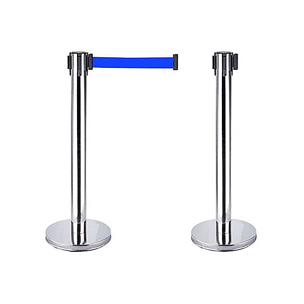 Rào chắn phân cách cột inox màu xanh loại 3m