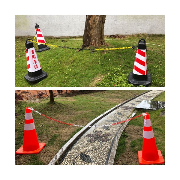 Dây xích nhựa phân luồng, cảnh báo, hàng rào an toàn nhiều màu sắc phi 6mm