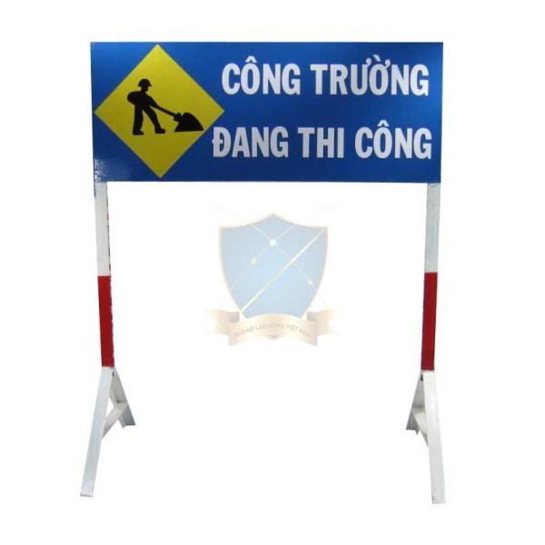 Biển báo công trình đang thi công hình chữ nhật