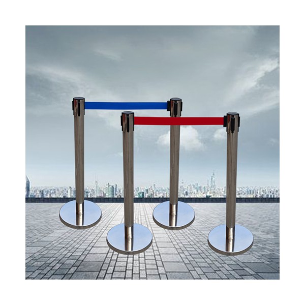 Rào chắn phân cách cột inox màu xanh loại 3m