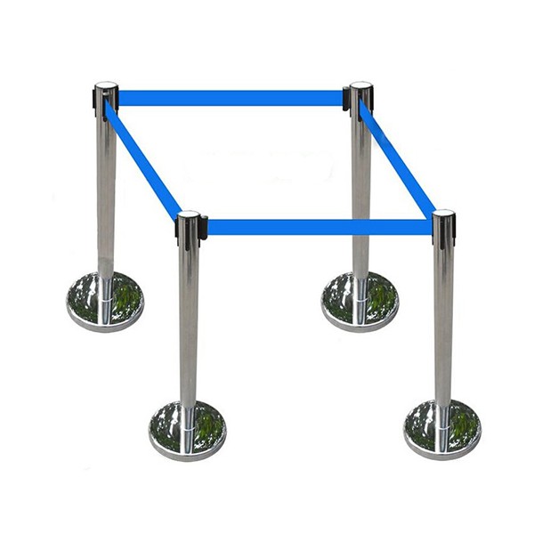 Rào chắn phân cách cột inox màu xanh loại 5m