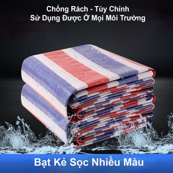 Bạt kẻ xây dựng, bạt dứa, bạt sọc đỏ xanh trắng bán theo mét dài