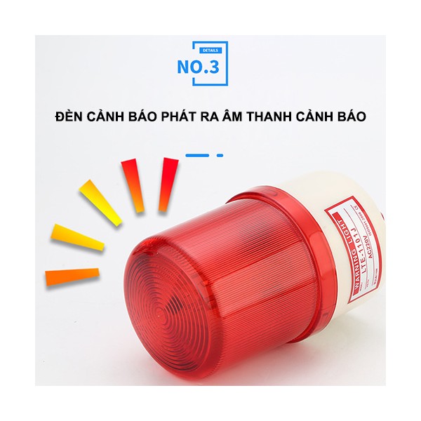 Đèn quay cảnh báo loại 220v có còi âm thanh cảnh báo