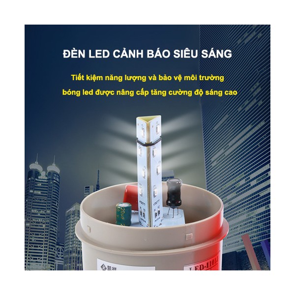 Đèn quay cảnh báo loại 220v có còi âm thanh cảnh báo