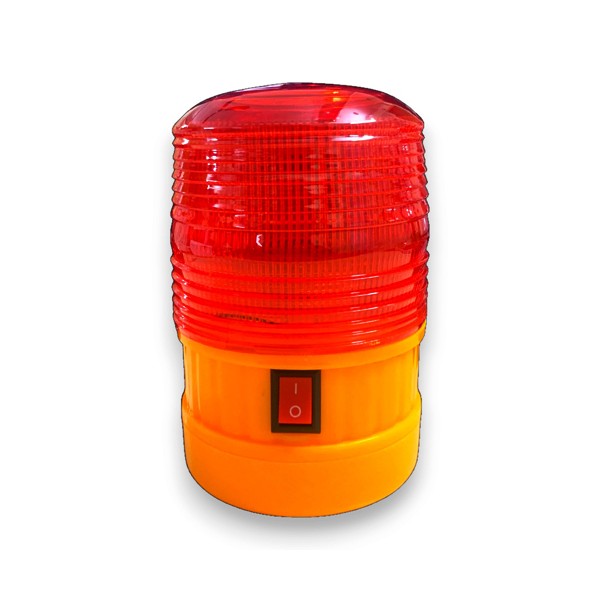 Đèn cảnh báo chạy bằng 4 pin có đế nam châm không còi