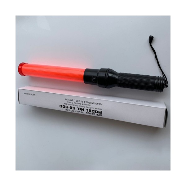 Gậy chỉ huy, gậy điều hướng giao thông 50cm màu đỏ dùng pin