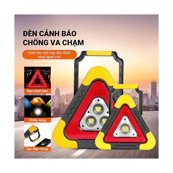 [Bản Nhỏ Dùng Pin] Đèn cảnh báo tam giác đa năng dùng trong các trường hợp khẩn cấp
