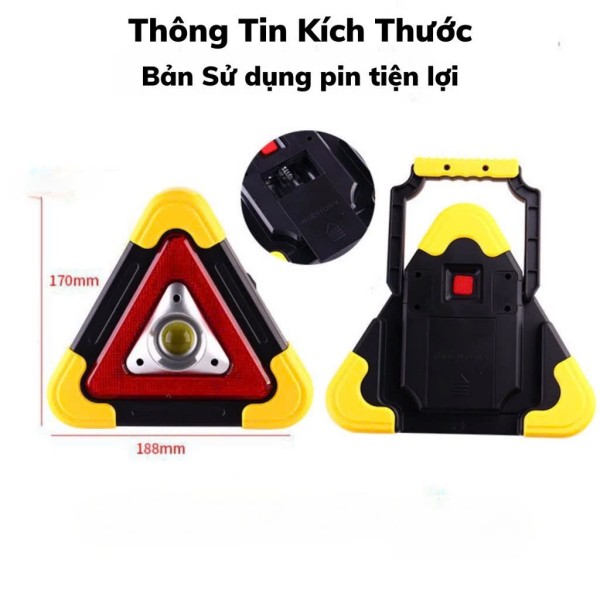 [Bản To Dùng Pin] Đèn cảnh báo tam giác đa năng dùng trong các trường hợp khẩn cấp