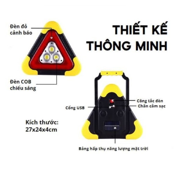 [Bản Nhỏ Dùng Pin] Đèn cảnh báo tam giác đa năng dùng trong các trường hợp khẩn cấp