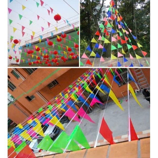 Cờ dây tam giác, cờ đuôi nheo, dây cờ loại đẹp trang trí tết, lễ hội, ngoài trời không tưa vải