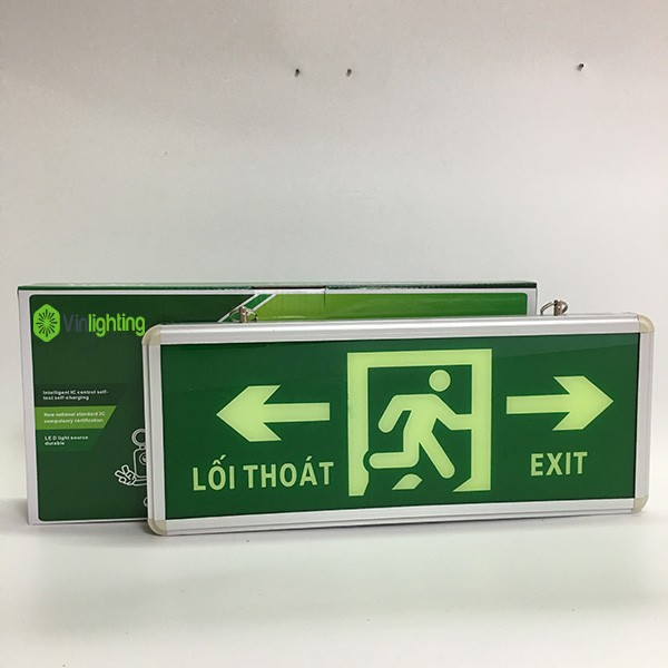 Đèn exit chỉ dẫn thoát hiểm hai bên