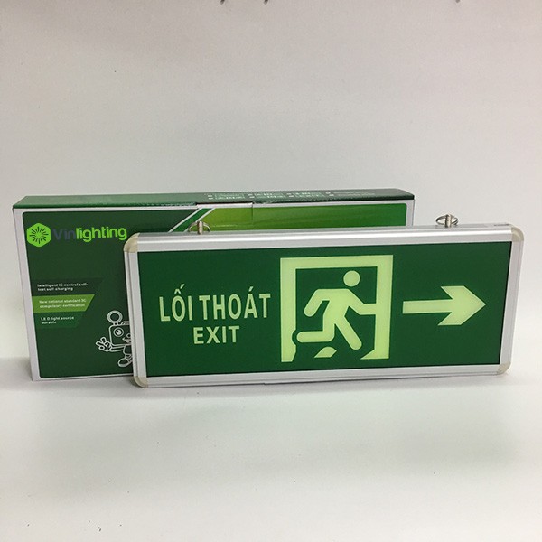 Đèn exit chỉ dẫn thoát hiểm đi bên phải