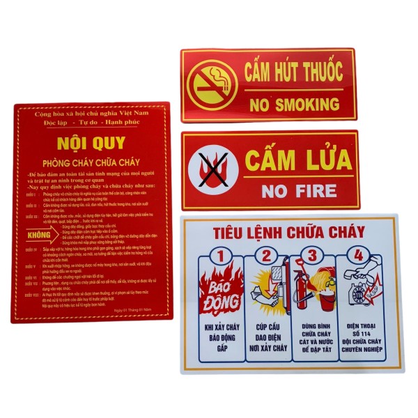 Bộ tiêu lệnh phòng cháy chữa cháy decal cứng loại 1