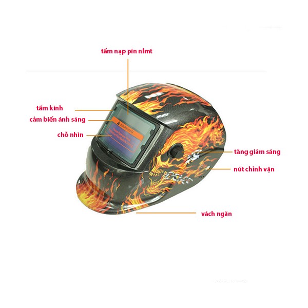 Mặt nạ hàn cảm biến ánh sáng điện tử W107