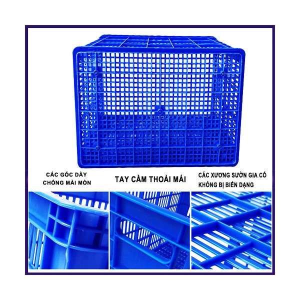 Thùng nhựa rỗng Nhật Quang đựng linh kiện màu xanh mã 02