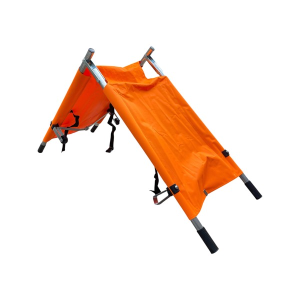 Cáng Cứu Thương 2 Bánh Màu Cam – Gập Gọn, Có Tay Đẩy, Tiện Di Chuyển