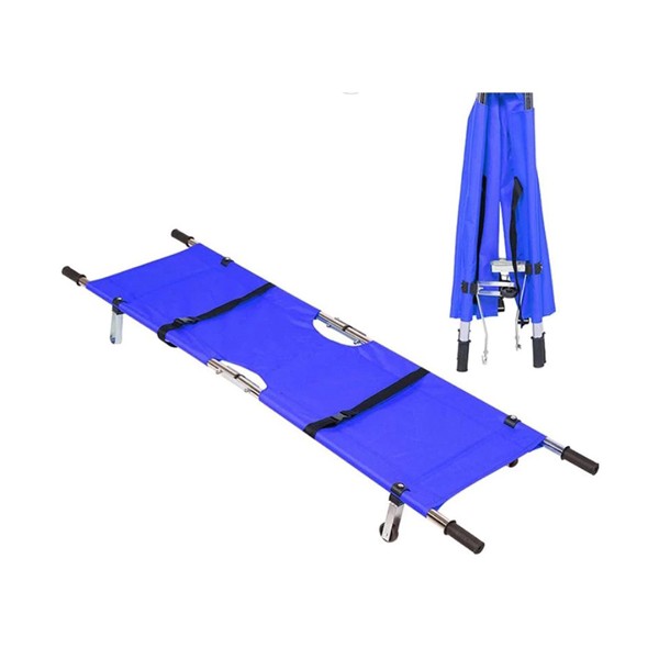 Cáng Cứu Thương 2 Bánh Màu Xanh – Gập Gọn, Có Tay Đẩy, Tiện Di Chuyển