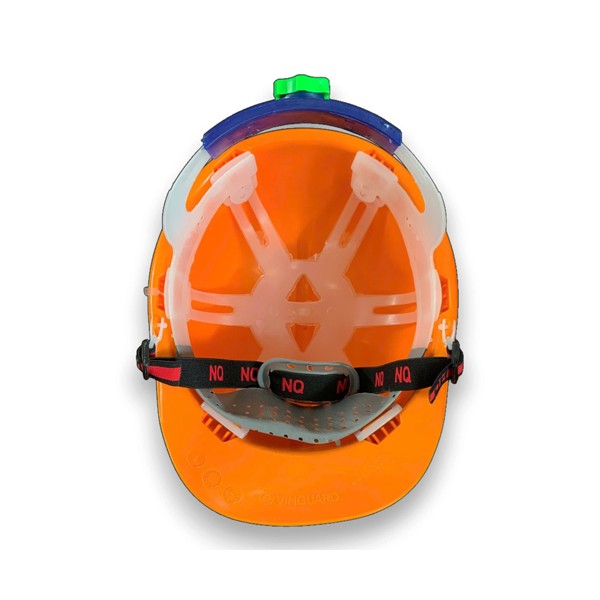 Mũ bảo hộ Nhật Quang N30 núm vặn quai chun màu cam không xốp